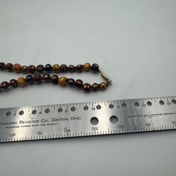 Unbranded Jewel Tone Beaded Necklace Multicolor Ceramic Beads 20 in. - Picture 10 of 10